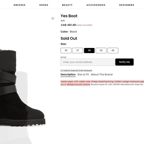 Shearling Hidden Wedge Boot - Designer Boutique - Picture 9 of 9